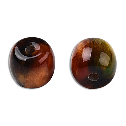 Verge D'or Perles en résine, pierre d'imitation, baril, verge d'or, 8x7mm, Trou: 1.6mm