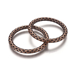 Red Copper Tibetan Style Linking Rings, Ronedelle, Red Copper, Lead Free & Cadmium Free, 36.5x36.5x4mm