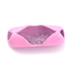Персиковый Слойка Латунные соединения шаровой цепи, розовые, 10x3.5~4 мм, отверстие : 3 мм