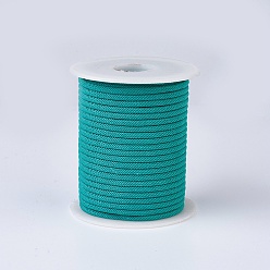 Turquoise Nylon Threads, Milan Cords/Twisted Cords, Turquoise, 3mm, about 21.87 yards(20m)/roll