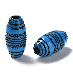 Dodger Azul Abalorios de acrílico opacos, estilo artesanal, oval, azul dodger, 19.5x9.5 mm, agujero: 3.2 mm, Sobre 454 unidades / 500 g