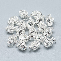 Silver 925 Sterling Silver Charms, with Jump Ring, Crown, Silver, 11x7.5mm, Hole: 4mm