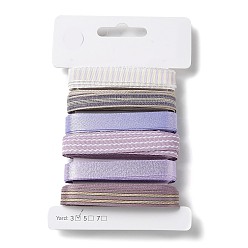 Prune 18 yards 6 styles ruban en polyester, pour le bricolage fait main, nœuds de cheveux et décoration de cadeaux, palette de couleurs violettes, prune, 3/8~1/2 pouces (9~12 mm), environ 3 mètres/style