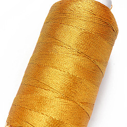 Золотистый Нейлоновая металлическая нить, вышивка нитью, 9 -ply, золотые, 0.6 мм, около 492.12 ярдов (450 м) / рулон