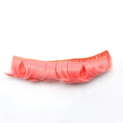 Лосось Высокотемпературное волокно короткая челка прическа кукла парик волосы, для поделок девушки bjd makings аксессуары, salmon, 1.97 дюйм (5 см)