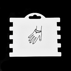 Белый Дым Карточки с бумажными резинками для волос, Карточки для показа ювелирных браслетов, прямоугольник с отпечатком руки, серый, 9.2x10.5x0.05 см, отверстие : 26x9 мм