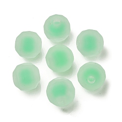 Verde Claro Abalorios de acrílico transparentes, esmerilado, talón en grano, ronda facetas, verde claro, 15 mm, agujero: 4 mm