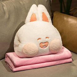 Rabbit Cute Plush Winter Hand Warmer for Women Girls, Cartoon Animal PP Cotton Soft Stuffed Doll Ornament Pillow Toy, Rabbit Pattern, 330x400mm