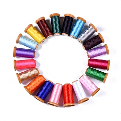 Color mezclado Hilos de poliéster, para la fabricación de la joyería, color mezclado, 0.12 mm, aproximadamente 1640.41 yardas (1500 m) / rollo