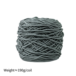 Gray 190g 8-Ply Milk Cotton Yarn for Tufting Gun Rugs, Amigurumi Yarn, Crochet Yarn, for Sweater Hat Socks Baby Blankets, Gray, 5mm