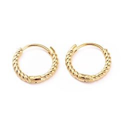 Golden 304 Stainless Steel Twist Rope Shape Hoop Earrings for Women, Golden, 13.5x14x2mm, Pin: 0.8mm