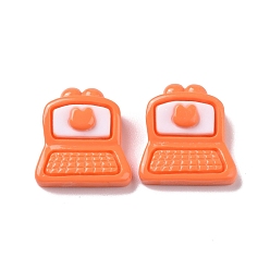 Оранжевый Симпатичные кабошоны из непрозрачной смолы, компьютер, оранжевые, 22.5x21x6.5 мм