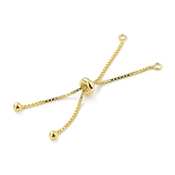 Golden 925 Sterling Silver Box Chain with Stop Beads and Loops, Slider Bracelet Making, for Bracelet Making, Golden, 106mm, Hole: 1.8mm