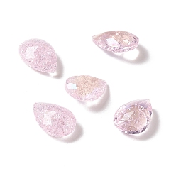 Rosa Claro Cabujones de diamantes de imitación de cristal estilo claro de luna crepitante, señaló hacia atrás, lágrima, rosa luz, 10x7x4~4.5 mm
