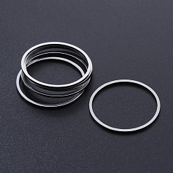Stainless Steel Color 304 Stainless Steel Linking Rings, Laser Cut, Round Ring, Stainless Steel Color, 20x1mm, Inner Diameter: 18mm