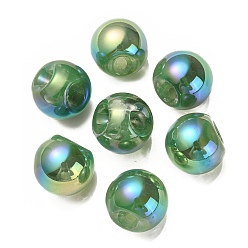 Bleu Vert Placage uv perles acryliques irisées arc-en-ciel, ronde, sarcelle, 18.5mm, Trou: 4mm