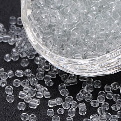 Clear 8/0 Glass Seed Beads, Transparent Colours Round Hole, Trans. Clear, about 3mm in diameter, hole: 0.8mm, about 10000pcs/pound