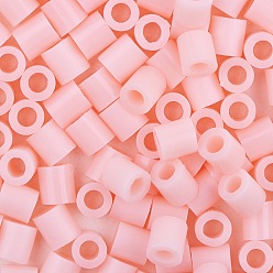 Pink 1 caja 5 mm abalorios melty pe diy recambios de abalorios fusibles para niños, tubo, rosa, 5x5 mm, agujero: 3 mm, sobre 500 unidades / caja