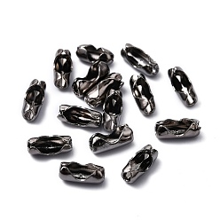 Черный Цвет Металла Латунные соединения шаровой цепи, металлический черный , 5.5x2 мм, подходит для шариковой цепи 1.5 мм