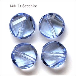 Azul Cielo Imitación perlas de cristal austriaco, aaa grado, facetados, plano y redondo, luz azul cielo, 10x5 mm, agujero: 0.9~1 mm