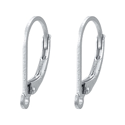 Silver 925 Sterling Silver Leverback Earrings, Silver, 16x10x1.5mm, Hole: 1mm, Pin: 0.7mm