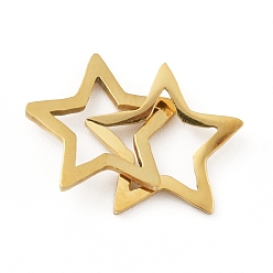 Золотой 201 подвески из нержавеющей стали, полый, звезда, золотые, 18 мм