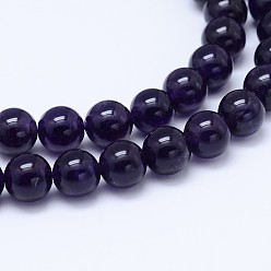Amethyst Natural Amethyst Round Bead Strands, Grade A+, 6mm, Hole: 0.8mm, about 64pcs/strand, 15.5 inch