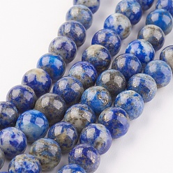 Lapis Lazuli Lapis-lazuli, brins de perles naturels , ronde, 8mm, Trou: 1mm, Environ 48 pcs/chapelet, 15.7 pouce (40 cm)