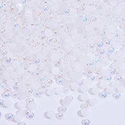 Blanc Cabochons en plastique imitation perle abs, accessoires nail art de décoration, demi-tour, blanc, 4x2 mm, sur 10000 PCs / sac