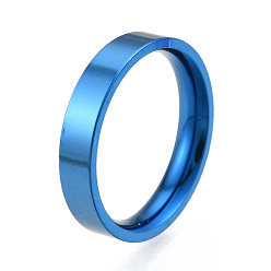 Azul 201 anillo liso de acero inoxidable para mujer, azul, diámetro interior: 17 mm