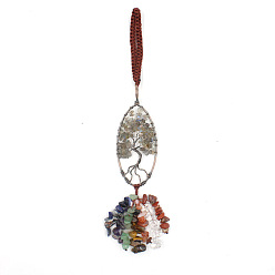 Labradorite Natural Labradorite Tree of Life Pendnat Decorations, Tassel Hanging Pendant Decoration, 200mm