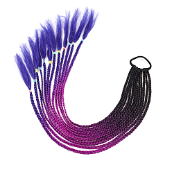 Purple High Temperature Fiber Colored Braids Hair Piece Ponytail Dreadlocks Hair Ornaments, Hair Accessories Women Children Girl, Purple, 600~650mm
