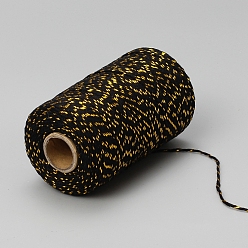Negro Cordón de algodón redondo de 100m., cordón decorativo para envolver regalos, negro, 2 mm, aproximadamente 109.36 yardas (100 m) / rollo