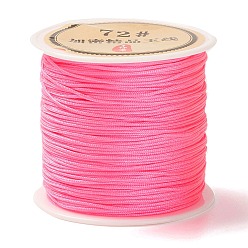 Rose Chaud 50 yards cordon de noeud chinois en nylon, cordon de bijoux en nylon pour la fabrication de bijoux, rose chaud, 0.8mm