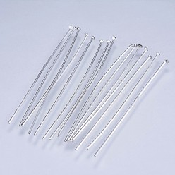 Stainless Steel Color 304 Stainless Steel Flat Head Pins, Stainless Steel Color, 40.5x0.6mm, 22 Gauge, Head: 1mm