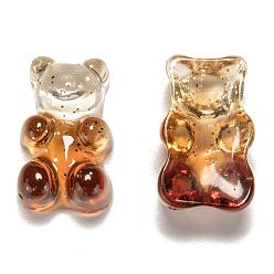 Camel Transparent Resin Cabochons, with Glitter Powder, Two Tone, Bear, Camel, 18x11x8mm