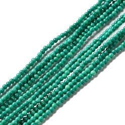 Vert Chapelets de perles howlite naturelles , teint, ronde, verte, 2mm, Trou: 0.6mm, Environ 198 pcs/chapelet, 15.20 pouce (38.6 cm)
