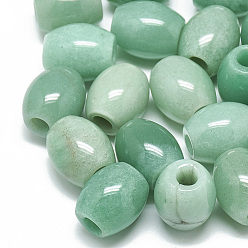 Green Aventurine Natural Green Aventurine Beads, Large Hole Beads, Barrel, 17~19x15~16mm, Hole: 5.5mm