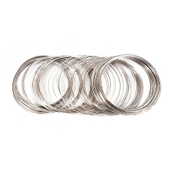 Platinum Carbon Steel Memory Wire, for Collar Necklace Making, Necklace Wire, Platinum, 18 Gauge, 1mm, about 400 circles/1000g