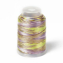 Jaune Vert 3 Cordon en fil de nylon teint par segments, matériel de bricolage pour la fabrication de bijoux, jaune vert, 0.3mm, environ 546.81 yards (500m)/rouleau