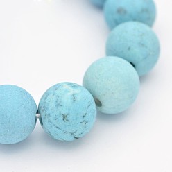 Howlite Dyed & Heated Natural Magnesite Round Beads Strands, 8mm, Hole: 2mm, about 48pcs/strand, 16 inch
