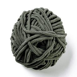 Темно-оливково-зеленый Мягкая пряжа для вязания крючком, толстая пряжа для шарфа, пакет, изготовление подушек, темно-оливковый зеленый, 7~8 мм, 65.62 ярд (60 м) / рулон