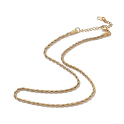 Oro Chapado en iones (ip) 304 collar de cadena de cuerda de acero inoxidable para hombres y mujeres, dorado, 15.98 pulgada (40.6 cm)
