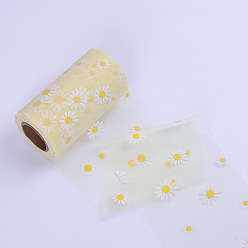 Light Yellow 25 Yards Polyester Tulle Fabric Rolls, Deco Mesh Sunflower Ribbon Spool for Wedding and Decoration, Light Yellow, 4 inch(100mm)