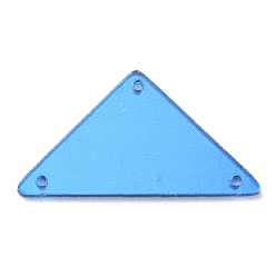 Королевский синий Треугольное акриловое зеркало с пришивкой стразами, аксессуары для одежды, многожильных ссылки, королевский синий, 18x33x1.3 мм, отверстие : 1.2 мм