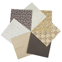 Coffee Printed Cotton Fabric, for Patchwork, Sewing Tissue to Patchwork, Quilting, Square, Coffee, 25x25cm, 7pcs/set