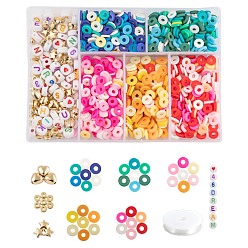 Mixed Color DIY Jewelry Making Kits, Including CCB Plastic & Acrylic & Handmade Polymer Clay Beads, Elastic Crystal Thread, Mixed Color, Beads: 1120pcs/set