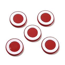 Roja Abalorios de acrílico opacos, con esmalte, plano y redondo, rojo, 24.5x4.5 mm, agujero: 1.6 mm