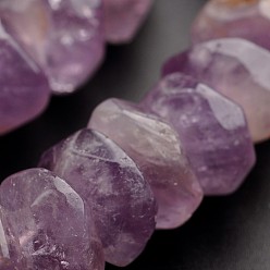 Amethyst Natural Amethyst Beads Strands, Faceted, Rondelle, 14~16x7~9mm, Hole: 3~4mm, about 47~54pcs/strand, 15.3 inch