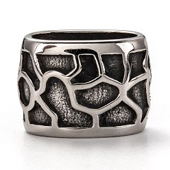 Antique Silver 304 Stainless Steel Beads, Oval, Antique Silver, 16.5x11.5x10mm, Hole: 12.5x7mm